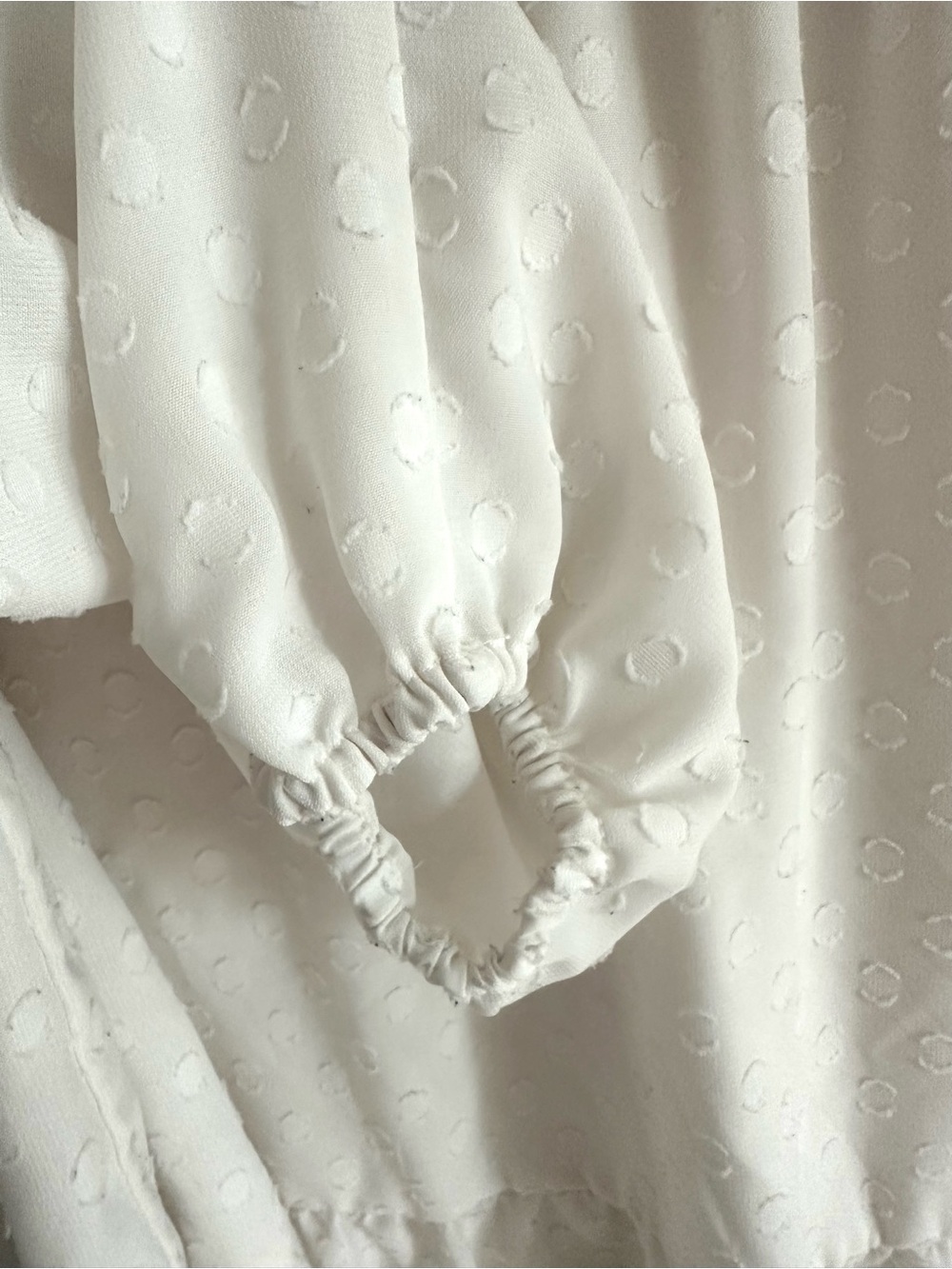LOFT Ivory V-Neck Swiss Dot Peplum Top - Picture 4 of 7
